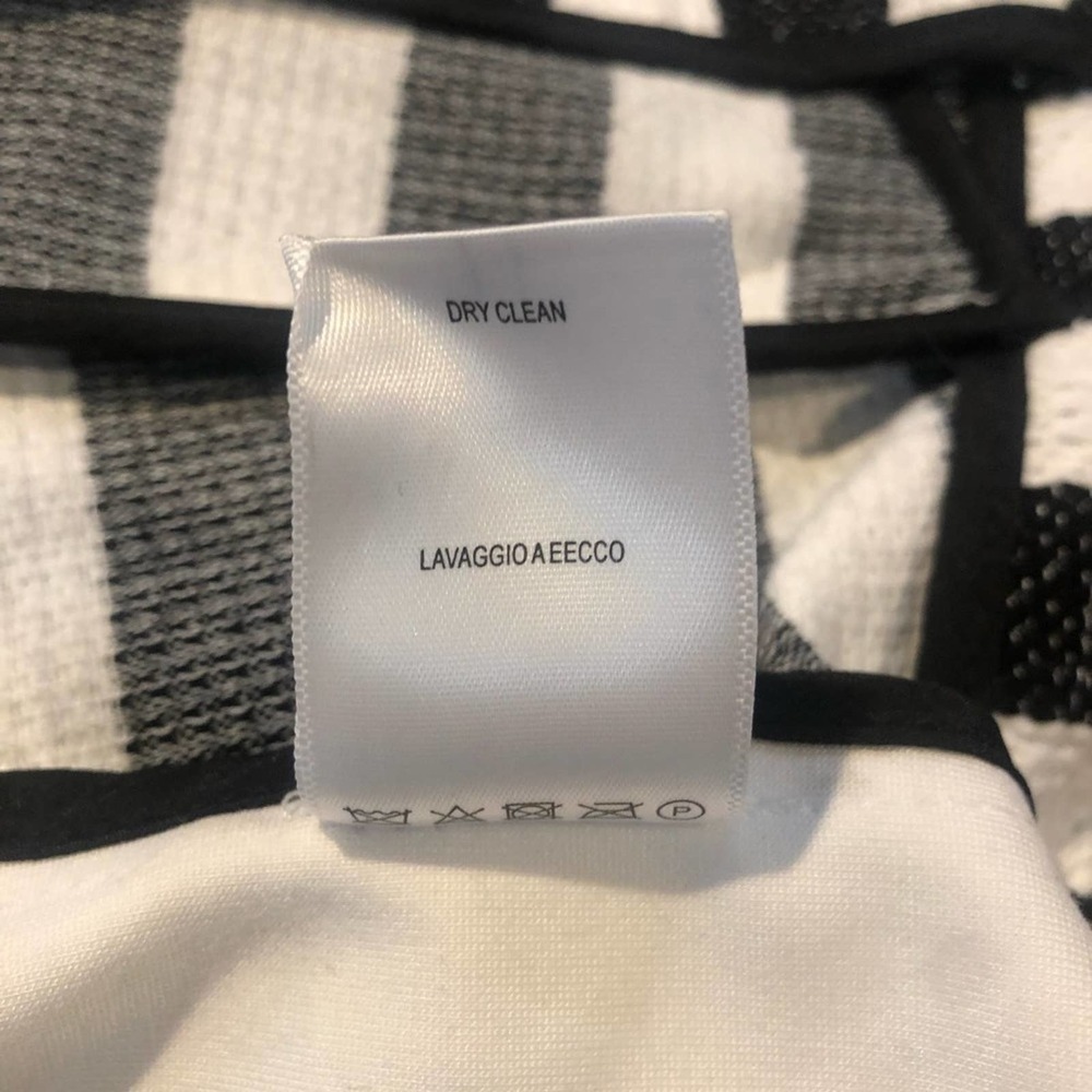 Gibson & Latimer NWT Black White Tan Brown Striped Moto Jacket Small - Picture 12 of 14